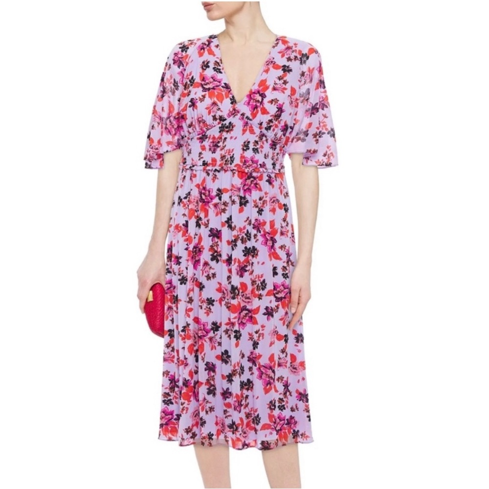 DIANE VON FURSTENBERG
Nala shirred floral-print stretch-mesh midi dress